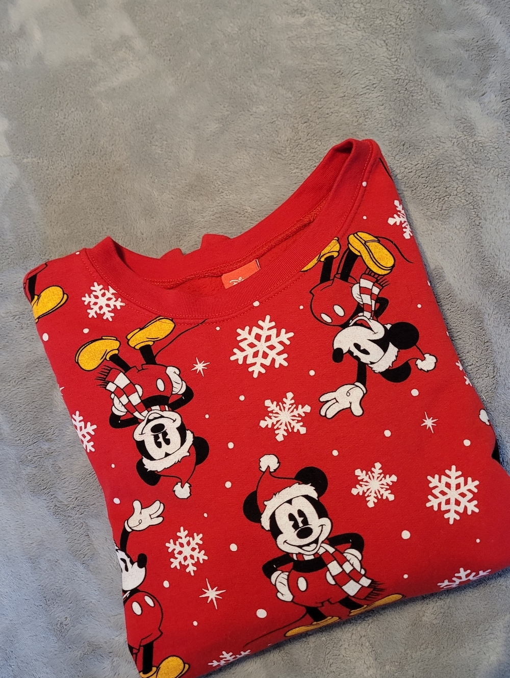 Disney Red Mickey Mouse Holiday Sweatshirt